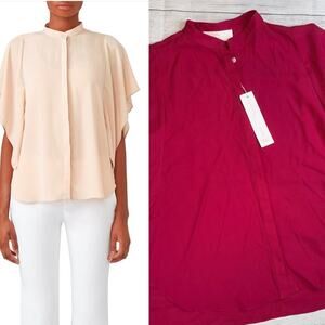 Amanda Uprichard NWT Lori Top in Berry Red Chiffon Size Small